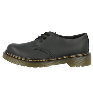 Dr. Martens 1461J Kids Black Leather Lace-Up Shoe with Yellow Stitching